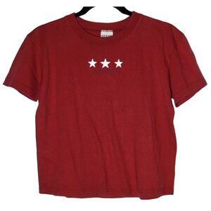 Guess Jeans Womens Red Star Graphic T-Shirt Size Medium Large Y2K‎ 90s Americana
